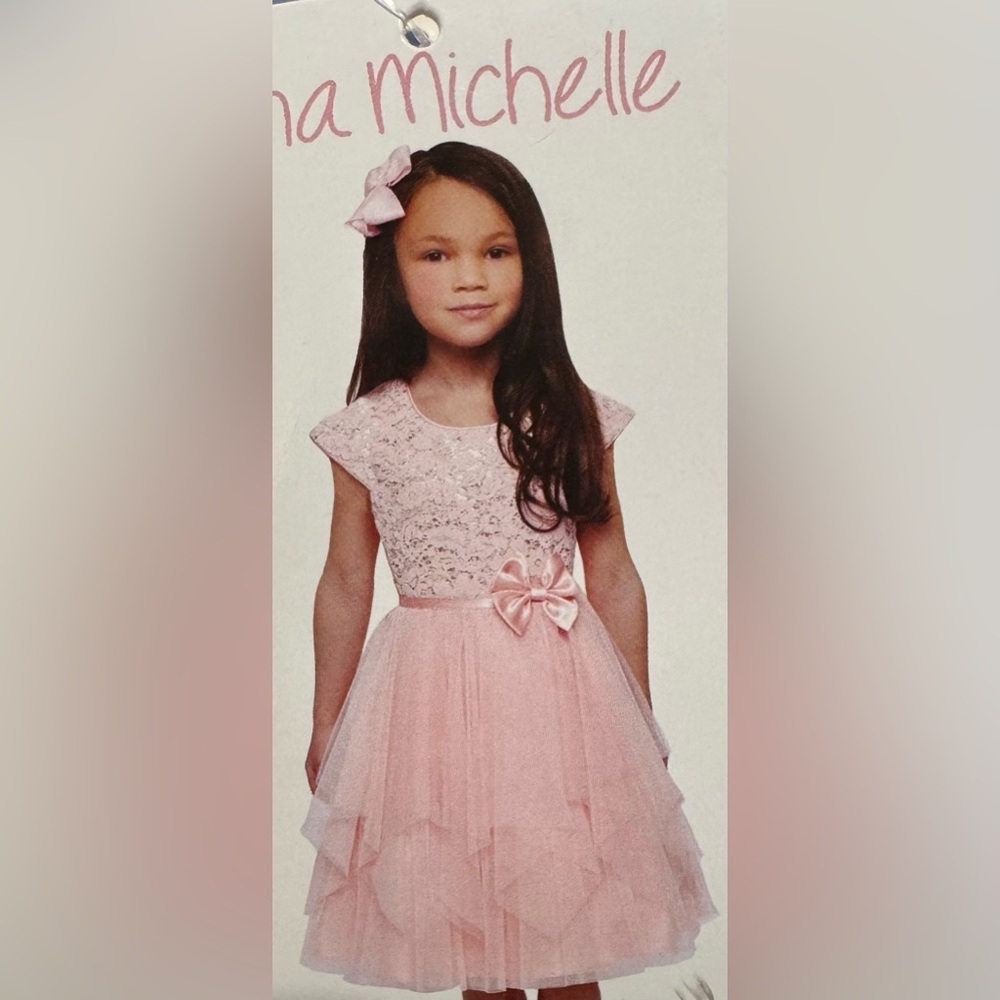 Jona Michelle Blush Lace Dress with Sequins